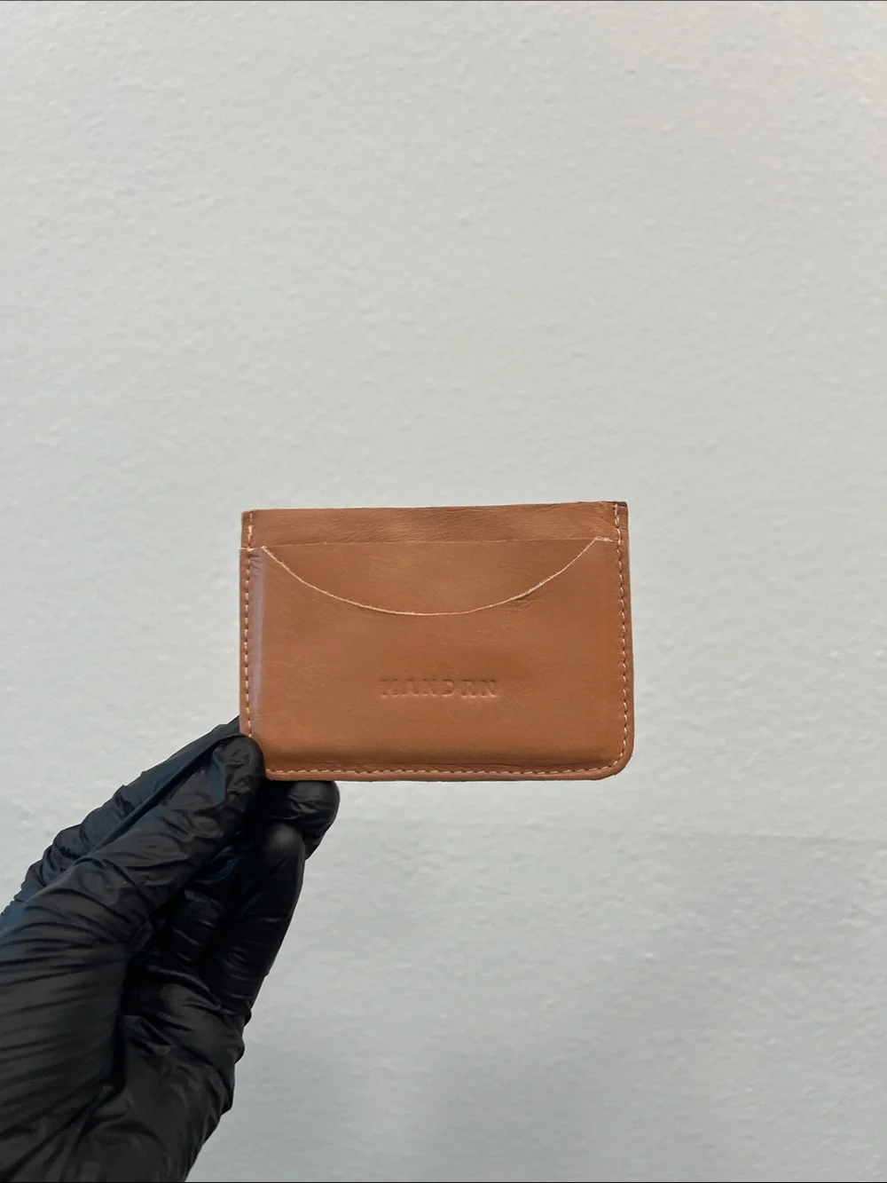Mandrn Tan Leather Card Sleeve Wallet